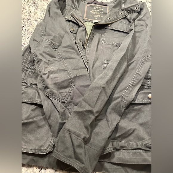 J.Crew Relaxed Boyfriend Field Jacket Camo Green Gray Medium - Picture 7 of 8